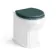 Monaco Midnight Green Combination Vanity Traditional Basin with Marble Top & Hudson Toilet with Wooden Seat 1500mm - Brass Knurled Handles
