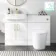 Harper Gloss White Combination Vanity Basin and Boston Toilet 1200mm - Brushed Brass Accents