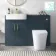 Harper Navy Blue Combination Vanity Basin and Tucson Toilet 1200mm - Brushed Brass Accents