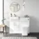 Harper Gloss White Combination Vanity Basin & Houston Toilet 1000mm - Brushed Brass Accents