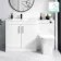 Mersey Gloss White Combination Vanity Basin and Houston Toilet 1300mm - Black Accents