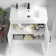 Mersey Gloss White Combination Vanity Basin and Houston Toilet 1300mm - Black Accents