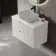 Crete Fluted Linen White Wall Hung Drawer Vanity with Marble Top 800mm - Excludes Counter Top Basin