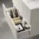 Crete Fluted Linen White Wall Hung Drawer Vanity with Marble Top & Cody Basin 800mm