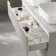 Crete Fluted Linen White Double Wall Hung Drawer Vanity with Marble Top & Curved Basin 1200mm