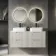 Crete Fluted Linen White Double Wall Hung Drawer Vanity with Marble Top & Marin Basin 1200mm
