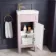 Bermuda Cashmere Pink Cloakroom Basin Vanity 400mm - Brushed Brass Accents