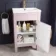 Bermuda Cashmere Pink Basin Vanity 500mm - Brass Knurled Handles