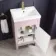 Bermuda Cashmere Pink Basin Vanity 500mm - Brass Knurled Handles