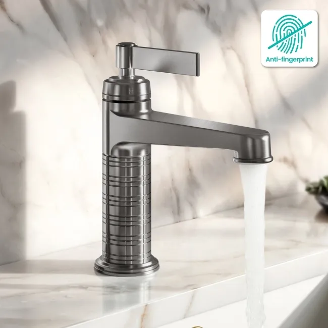 Corrib Brushed Gunmetal Basin Mixer Tap