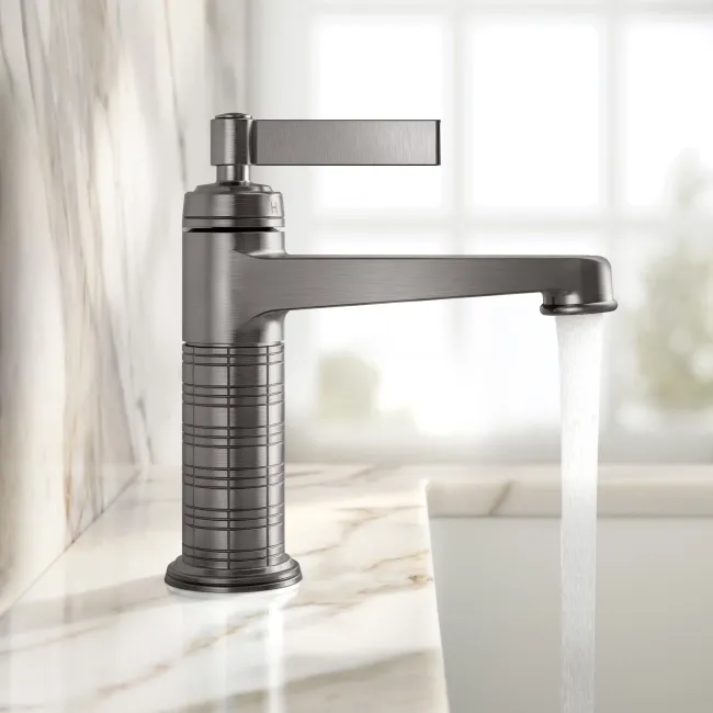 Corrib Brushed Gunmetal Basin Mixer Tap
