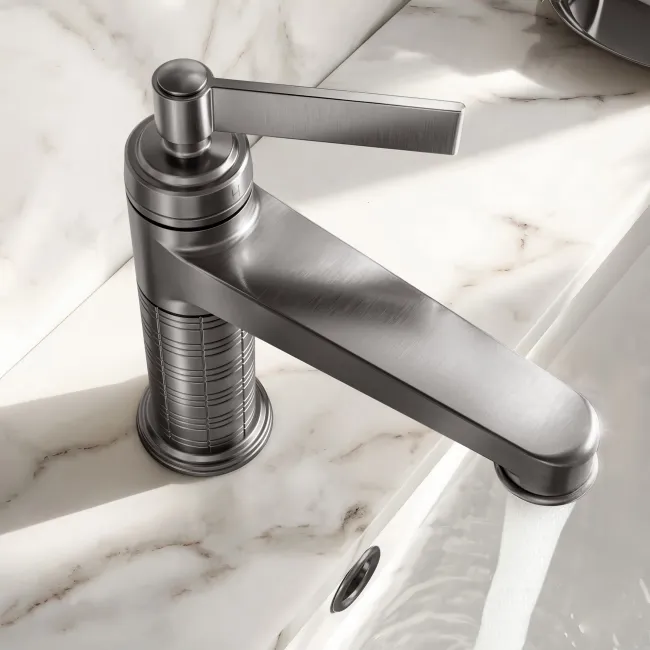 Corrib Brushed Gunmetal Basin Mixer Tap