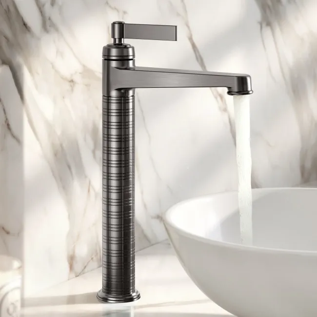 Corrib Brushed Gunmetal High Rise Basin Mixer Tap