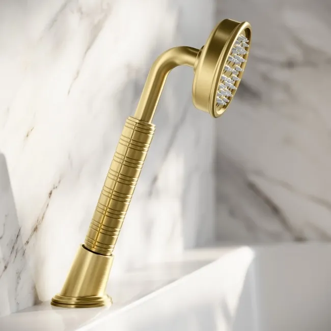 Corrib Brushed Brass Bath Mixer Tap & Handheld Shower