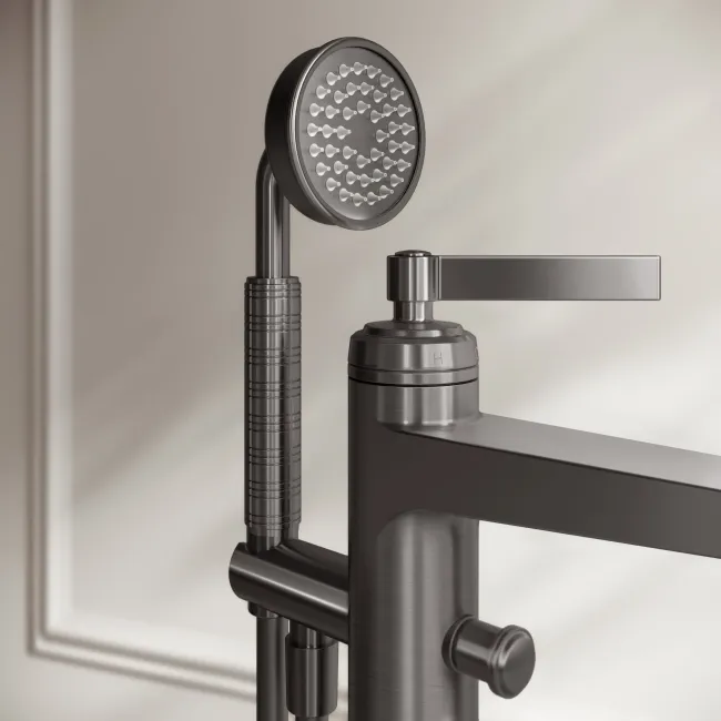 Corrib Brushed Gunmetal Freestanding Bath Shower Mixer Tap