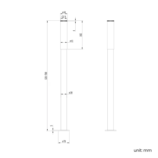 Traditional Chrome Freestanding Bath Standpipes