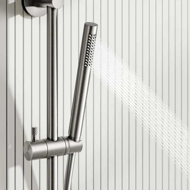 Suir Brushed Nickel Shower and Sliding Riser Set
