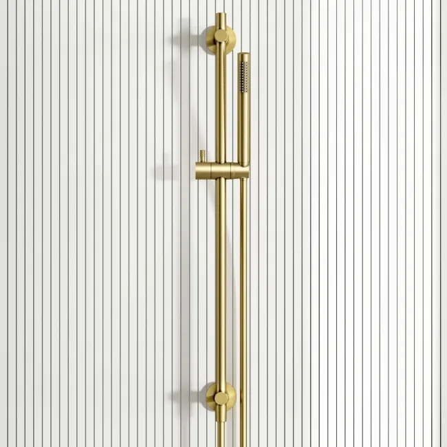 Suir Brushed Brass Shower and Sliding Riser Set