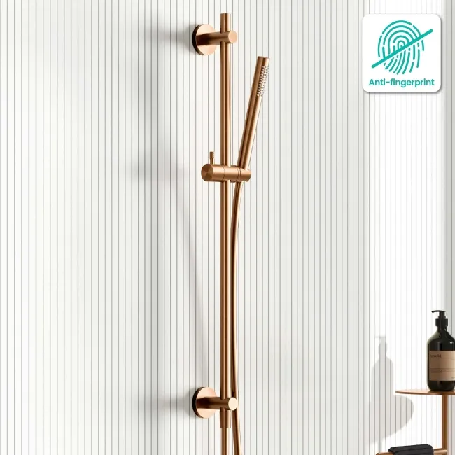 Suir Brushed Copper Shower and Sliding Riser Set