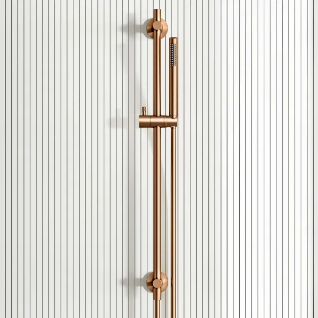 Suir Brushed Copper Shower and Sliding Riser Set