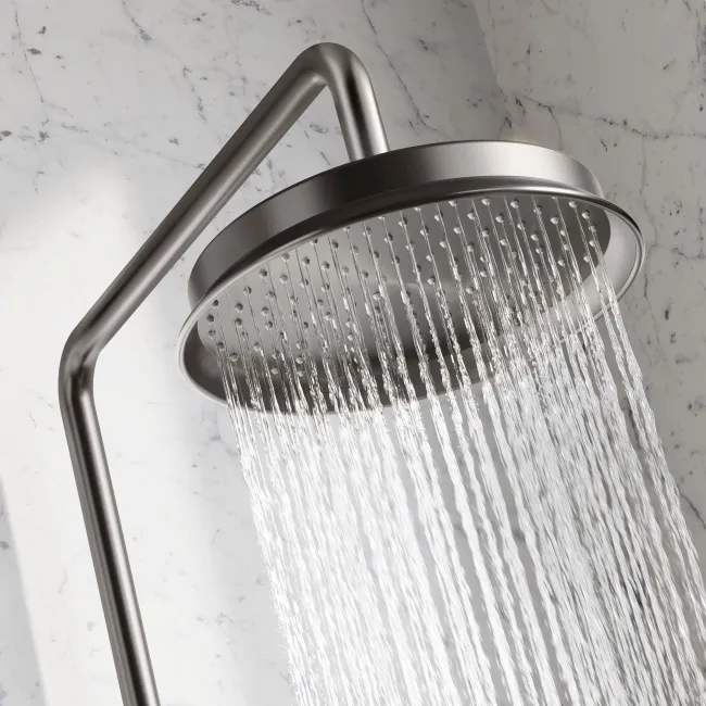 Corrib Premium Round Brushed Gunmetal Thermostatic Bath Filler Shower Set