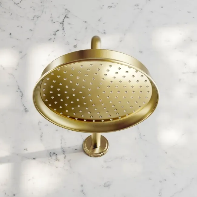 Corrib Premium Brushed Brass Round Thermostatic Shower Set