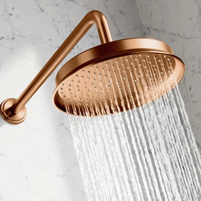 Corrib Premium Brushed Copper Round Thermostatic Shower Set