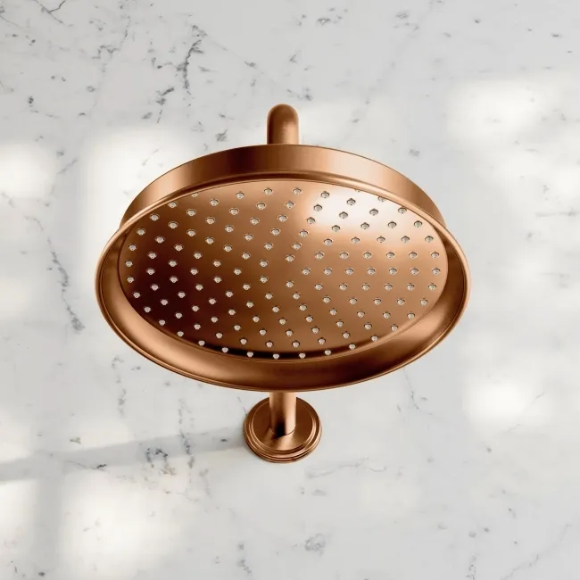 Corrib Premium Brushed Copper Round Thermostatic Shower Set