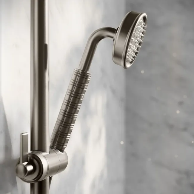 Corrib Premium Brushed Gunmetal Round Thermostatic Shower Set