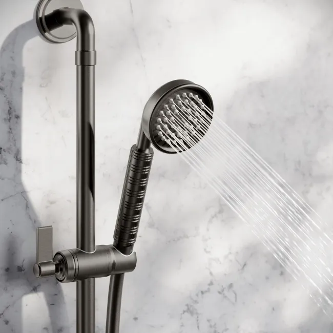 Corrib Premium Brushed Gunmetal Round Thermostatic Shower Set
