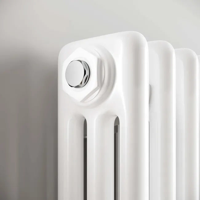 Athens White Triple Column Vertical Traditional Radiator 1500x290mm