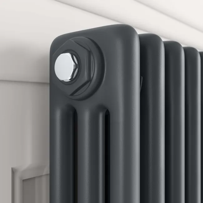 Athens Anthracite Triple Column Vertical Traditional Radiator 1800x290mm
