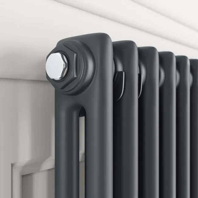 Athens Anthracite Double Column Vertical Traditional Radiator 1800x380mm