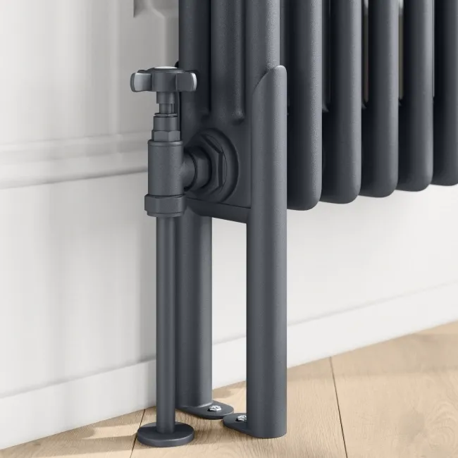 Athens Anthracite Triple Column Vertical Traditional Radiator 1800x650mm