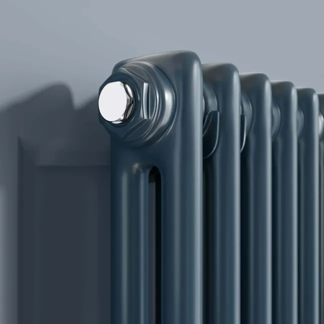 Athens Inky Blue Double Column Vertical Traditional Radiator 1800x470mm