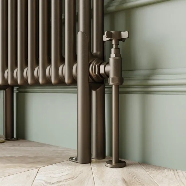 Athens Antique Gold Double Column Vertical Traditional Radiator 1800x290mm