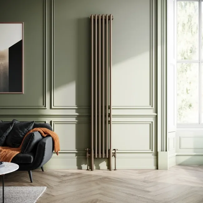 Athens Antique Gold Triple Column Vertical Traditional Radiator 1800x290mm