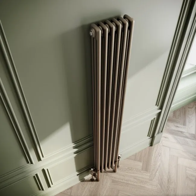 Athens Antique Gold Triple Column Vertical Traditional Radiator 1800x290mm