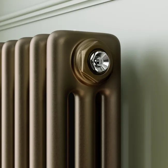 Athens Antique Gold Triple Column Vertical Traditional Radiator 1800x290mm