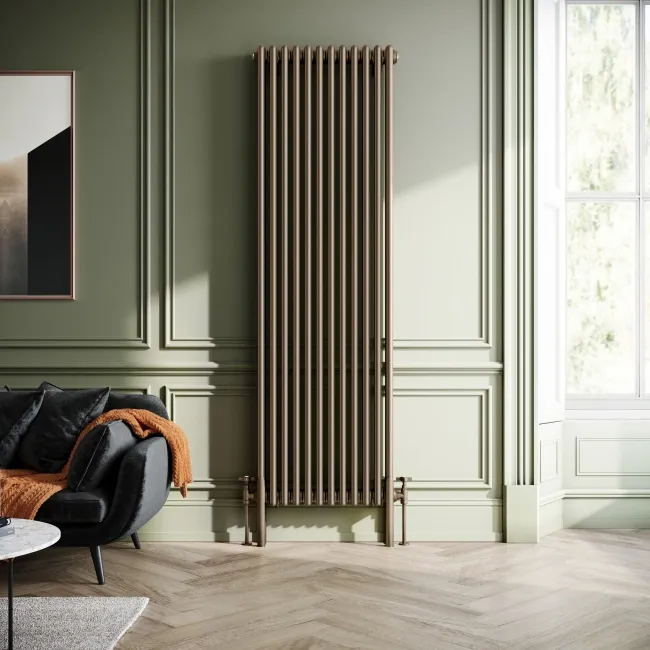 Athens Antique Gold Triple Column Vertical Traditional Radiator 1800x560mm