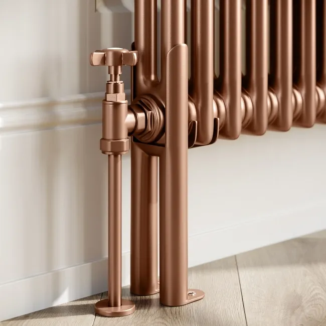 Athens Antique Copper Double Column Vertical Traditional Radiator 1800x470mm