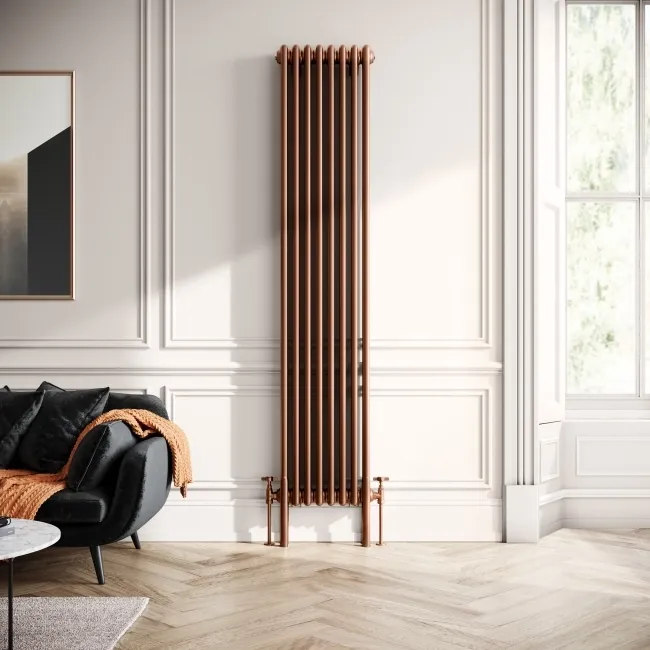Athens Antique Copper Triple Column Vertical Traditional Radiator 1800x380mm