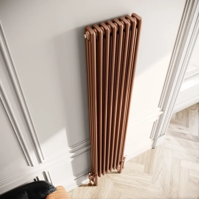 Athens Antique Copper Triple Column Vertical Traditional Radiator 1800x380mm