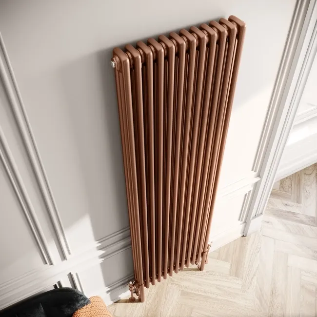 Athens Antique Copper Triple Column Vertical Traditional Radiator 1800x560mm
