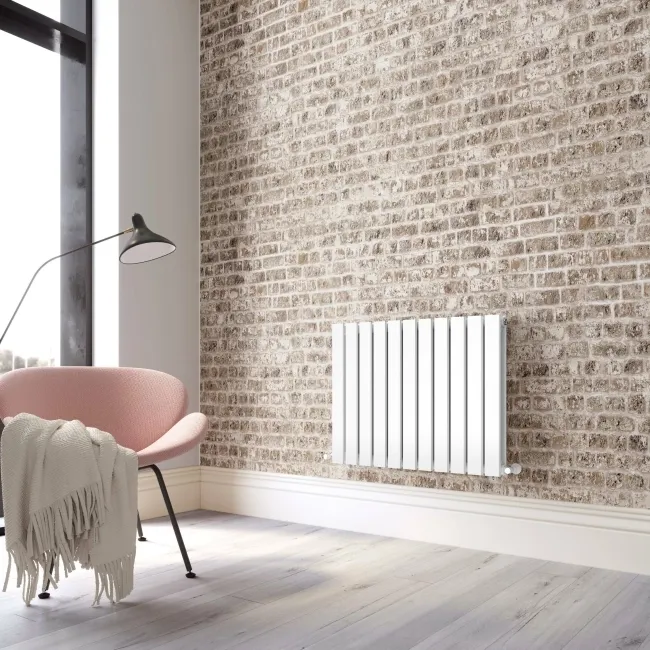 Faro White Double Flat Panel Horizontal Radiator 600x770mm