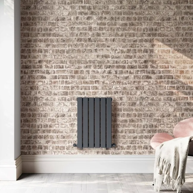 Faro Anthracite Single Flat Panel Horizontal Radiator 600x420mm