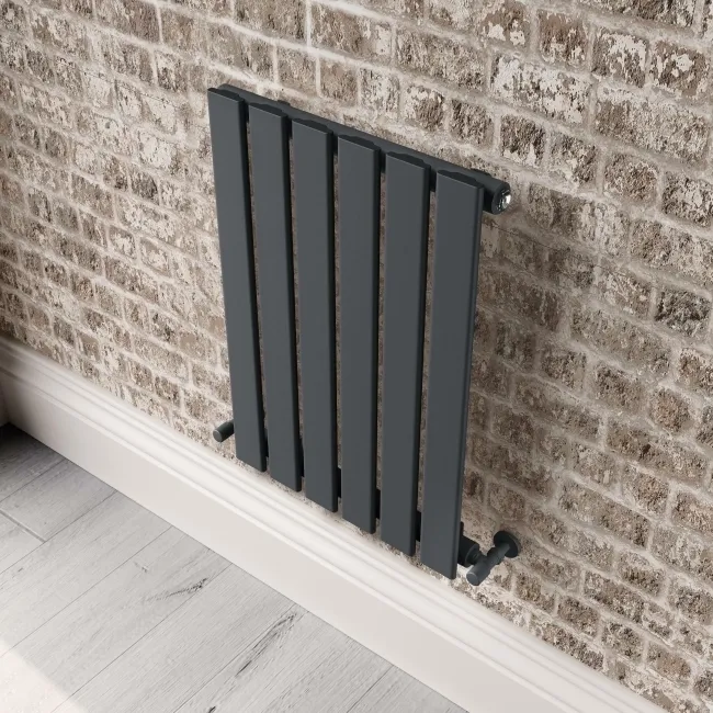 Faro Anthracite Single Flat Panel Horizontal Radiator 600x420mm