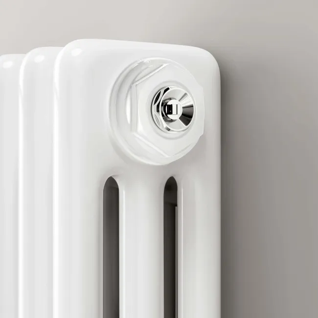 Athens White Triple Column Horizontal Traditional Radiator 300x785mm