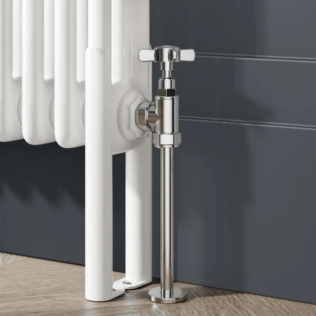 Athens White Triple Column Horizontal Traditional Radiator 600x425mm
