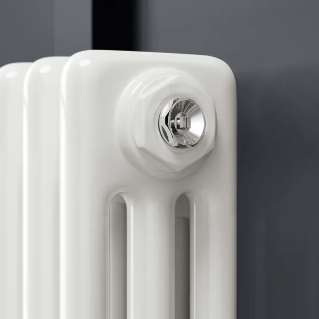 Athens White Triple Column Horizontal Traditional Radiator 600x605mm